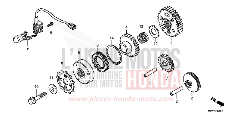 GENERATEUR D'IMPULSIONS von VFR800X „Crossrunner“ MAT BULLET SILVER (NH389) von 2012